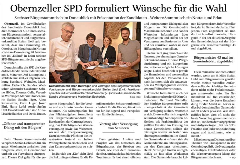 6. SPD-Bürgerstammtisch Presseartikel